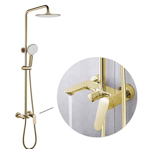 ZAFFIRO 3407.77BG RAIN SHOWER SET - BRUSHED GOLD