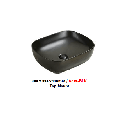 BARON A419-BLK TOP MOUNT BASIN (BLACK)