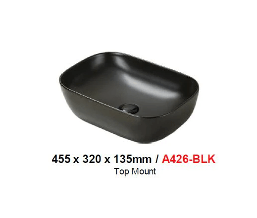BARON A426-BLK TOP MOUNT BASIN (BLACK)