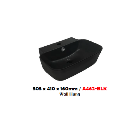 BARON A462-BLK WALL MOUNT BASIN (BLACK)