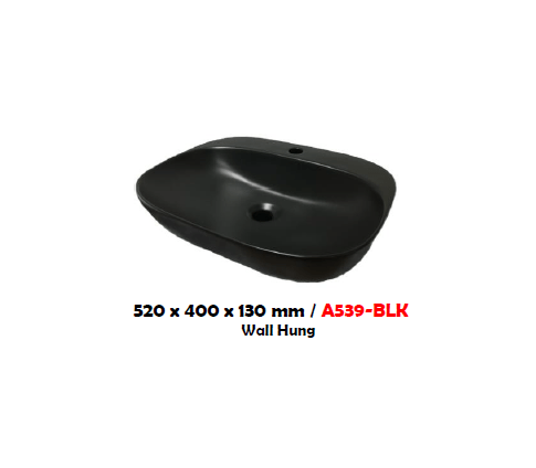BARON A539-BLK WALL MOUNT BASIN (BLACK)