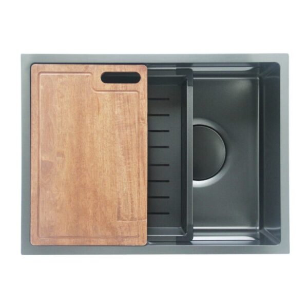 FIDELIS FSD-53051NL-BK SINGLE BOWL UNDERMOUNT KITCHEN SINK (EMBOSSED NANO BLACK COATING) – 3mm THICKNESS TOP (760mm)