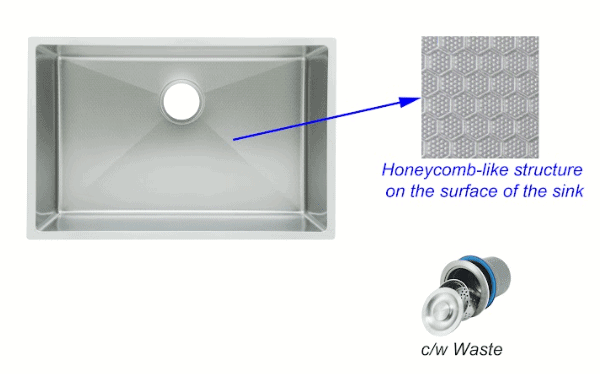 FIDELIS FSD-22624HC (680mm) HONEYCOMB NANO SS SINK