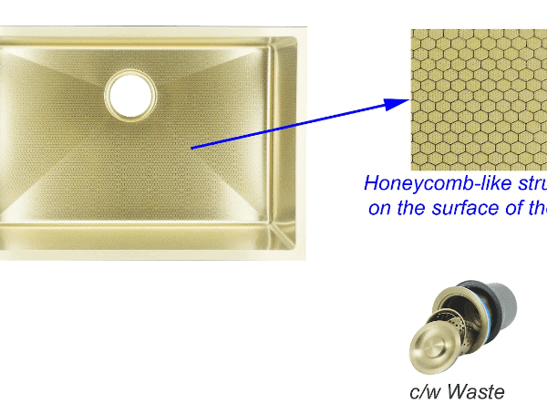 FIDELIS FSD-24624HC-NG (680mm) HONEYCOMB NANO GOLD SS SINK