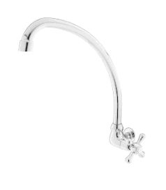 FIDELIS FT-119-7 "J" SPOUT CROSS HANDLE KITCHEN SINK BIB TAP - CHROME