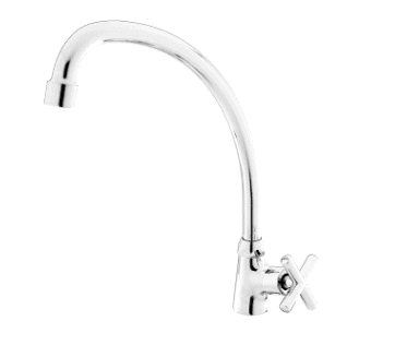 FIDELIS FT-129-8 "J" SPOUT LEVER HANDLE KITCHEN SINK TAP - CHROME