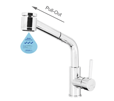 FIDELIS FT-6705RP PULL-OUT SPRAY KITCHEN SINK MIXER TAP - CHROME