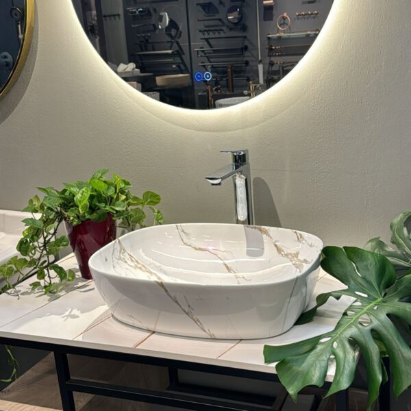 AALTO K435G94B COUNTER TOP WASH BASIN - GLOSSY MARBLE WHITE