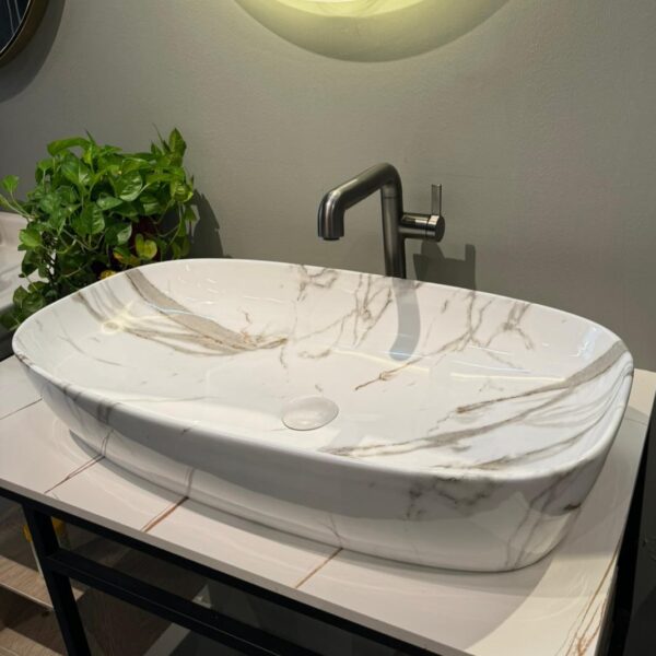 AALTO K437G127 COUNTER TOP WASH BASIN - GLOSSY MARBLE WHITE