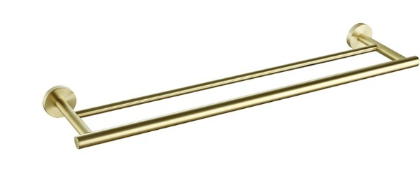 ZAFFIRO PBA-7112BG DOUBLE TOWEL BAR - BRUSHED GOLD