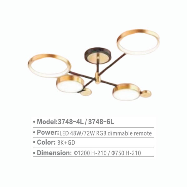 SKL-LUCE 3748-4L / 3748-6L HANGING LIGHT