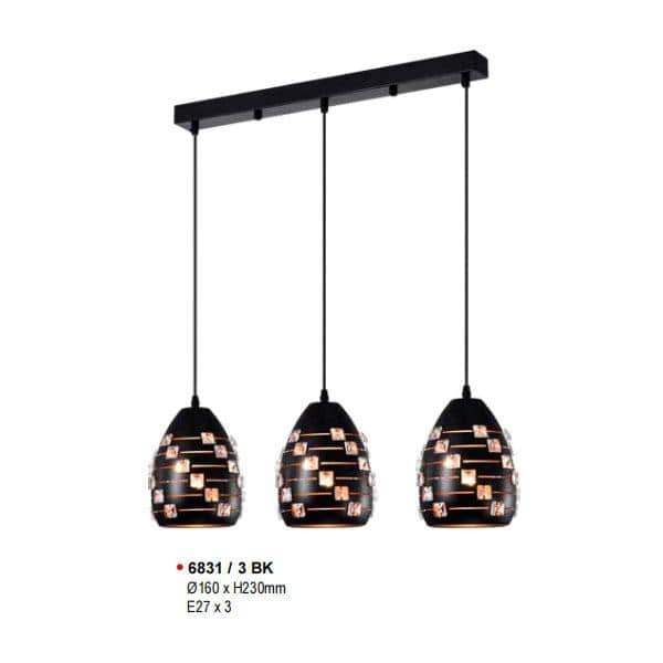 LUZ 6831/3 BK PENDANT LIGHT