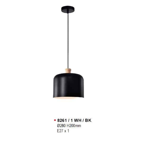 LUZ 8261/1 WH/BK PENDANT LIGHT