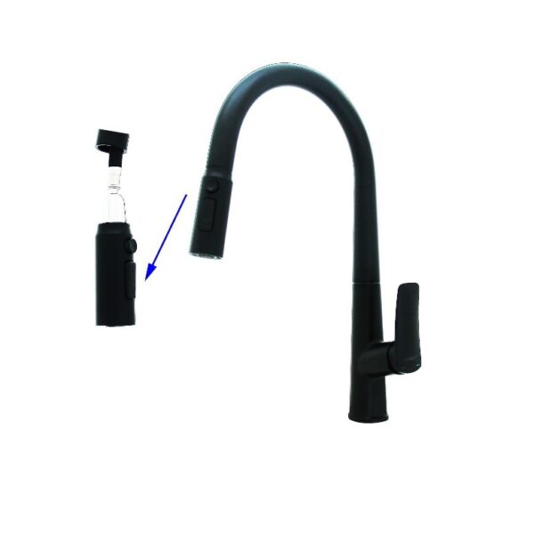 FIDELIS FT-8185-BK PULL-OUT KITCHEN SINK MIXER TAP - BLACK