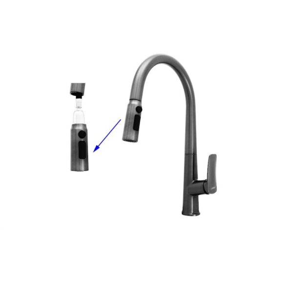 FIDELIS FT-8185-HGM PULL-OUT KITCHEN SINK MIXER TAP - GUN METAL