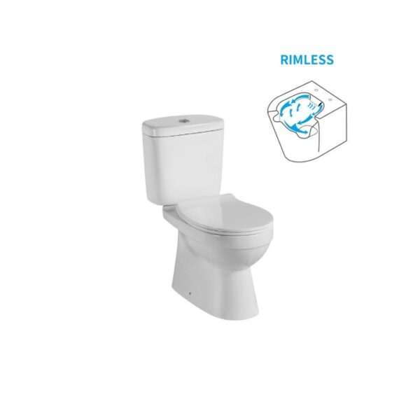 TIARA WC-208 TWO-PIECE WATER CLOSET + PP SEAT COVER (RIMLESS)