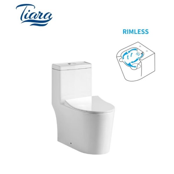 TIARA WC-525 ONE-PIECE WATER CLOSET + UREA SEAT COVER (RIMLESS)