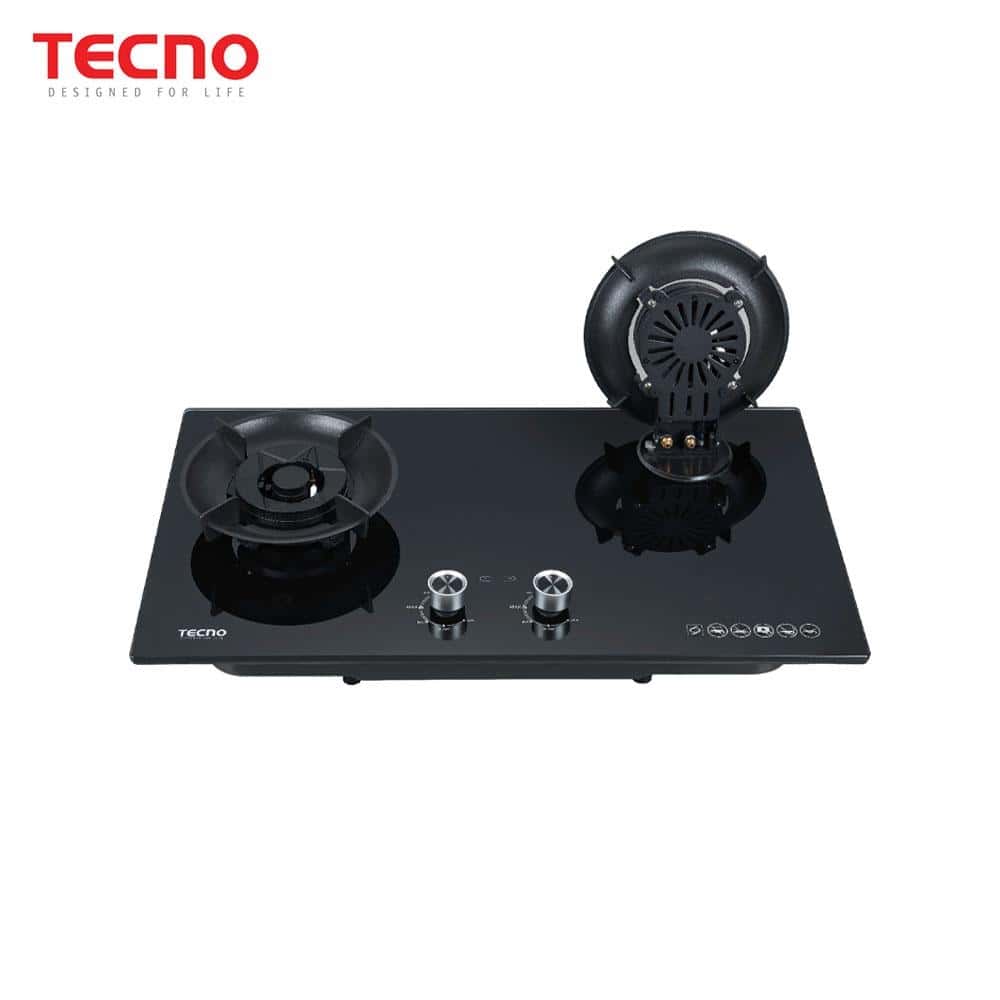 Tecno-T-762FLIP-T-2-Burner-76cm-Flip-up-Burner-Tempered-Glass-Hob-with-Timer